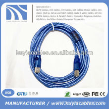 Cable azul de la impresora del usb de la trenza de la tela 3m